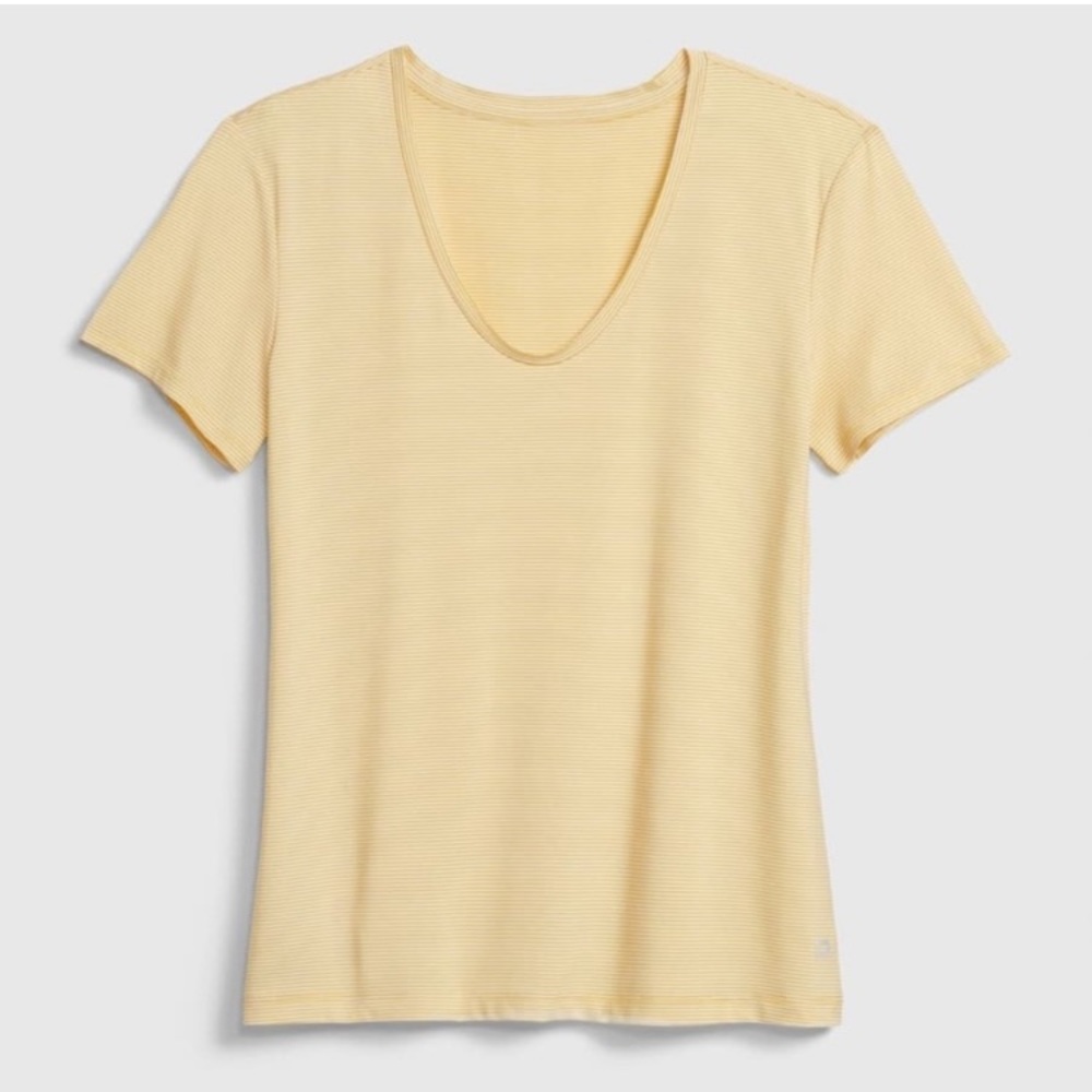 NWT GAP Yellow Striped Scoopneck T-Shirt